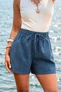 Blaue Gerade Shorts mit elastischem Bund