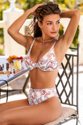 Paisley High-Waist Balconette-Bügel-Bikini-Set