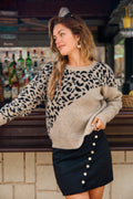 Langarmpullover mit Leopardenmuster