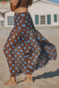 Brauner Polka-Dot Maxi-Strand-Sarong