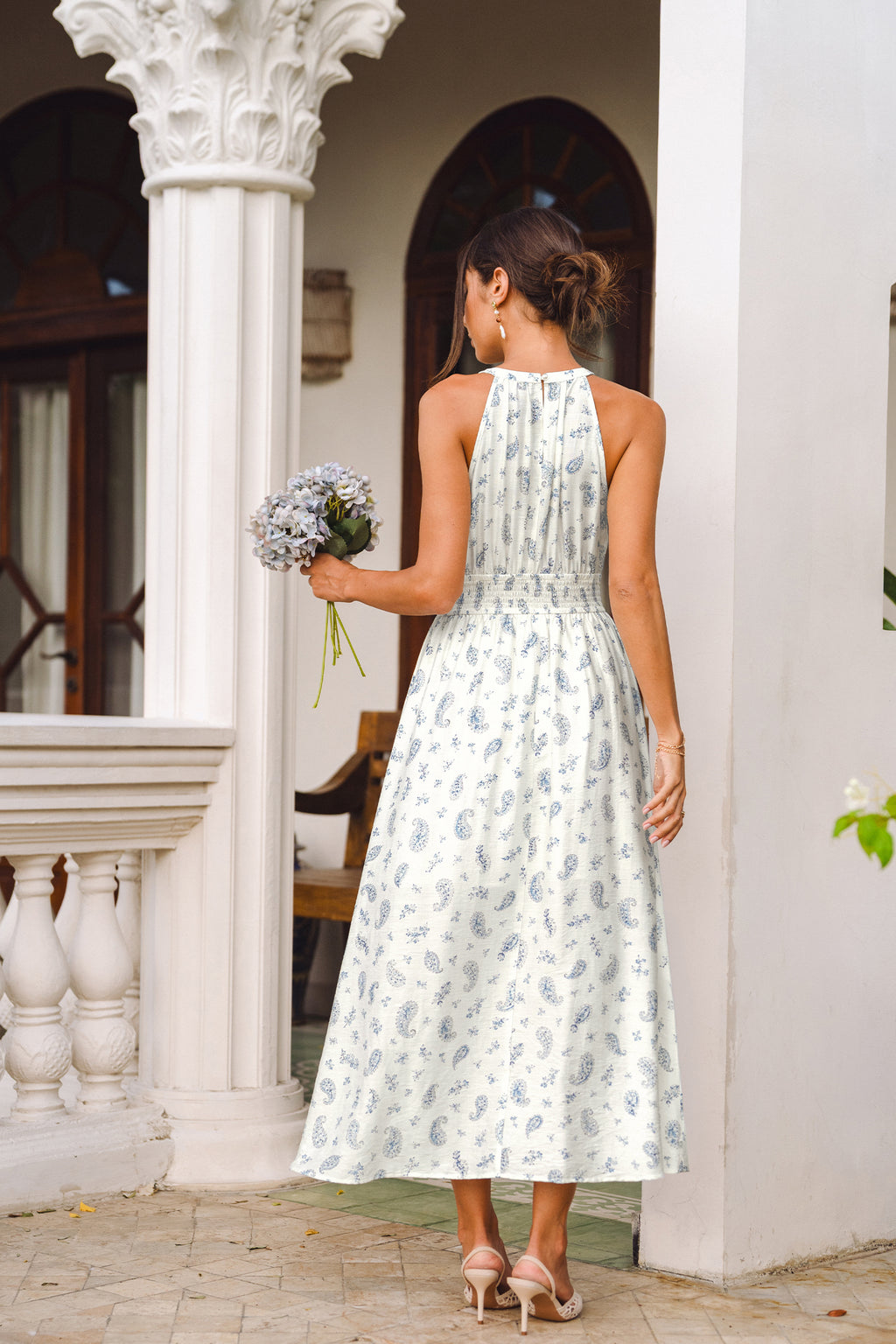 Elegantes Paisley-Maxikleid