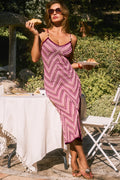Rotes Maxi-Strick-Strandkleid
