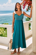Blaues Herzausschnitt Maxi-Strandkleid