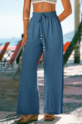 Blaue Gerade Sommerhose mit elastischem Bund