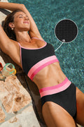 High-Waist Colorblock Bikini-Set