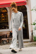Graue gerade Strickhose
