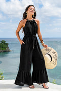 Schwarzer Jumpsuit mit hohem Ausschnitt
