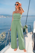 Grüner Ärmelloser Bandeau-Jumpsuit
