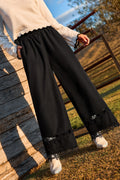 Schwarze Stoffhose mit elastischem Bund