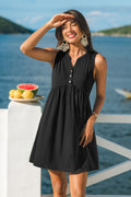 Schwarzes Ärmelloses Mini-Sommerkleid