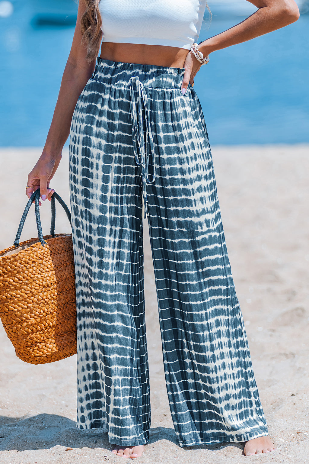 Tie-Dye Elastischer Bund Stoffhose
