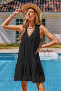 Schwarzes Ärmelloses Strandkleid