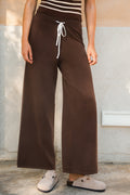 Braune Strickhose mit Kordelzug