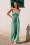 Grüner Bandeau-Jumpsuit