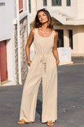 Beiger Jumpsuit aus Baumwolle