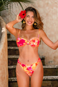 Geblümtes Balconette-Bügel-Bikini-Set