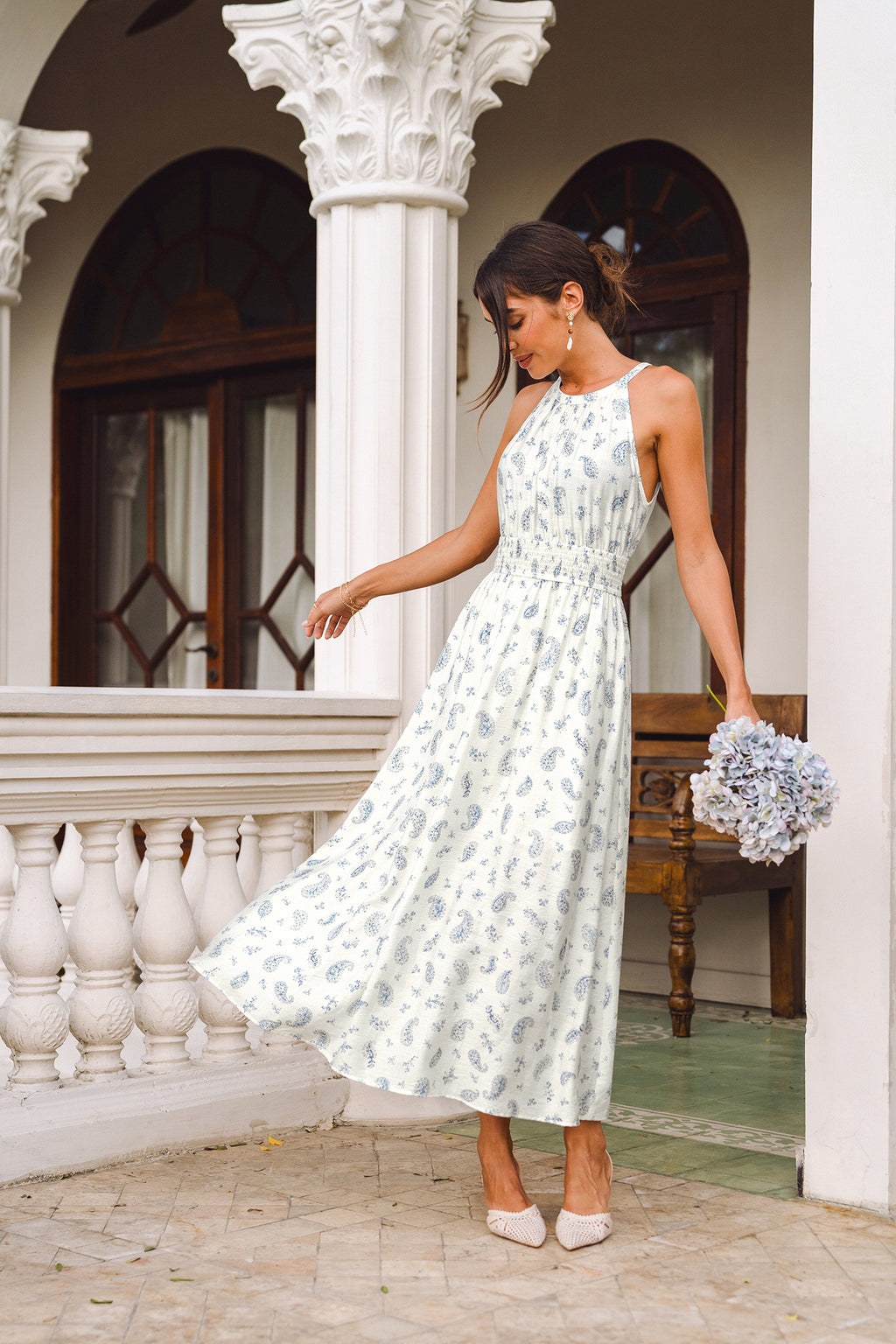 Elegantes Paisley-Maxikleid