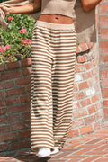 Gestreifte Strickhose mit geradem Bein