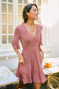 Rotes Minikleid in Wickeloptik