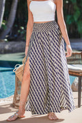 Marineblaue Wide-Leg-Hose mit Smocked-Bund