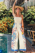 Tropischer Jumpsuit mit eckigem Ausschnitt