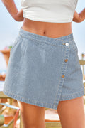 Blau Gestreifter Skort in Wickeloptik