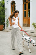 Gestreifte Hose mit geradem Bein