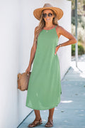 Grünes Ärmelloses Maxi-Trägerkleid