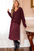 Rote Lockere Strickjacke mit V-Ausschnitt