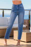 Gerade Jeans mit Taschen in Blau