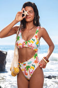 Tropischer Monokini-Badeanzug mit U-Ausschnitt