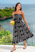 Midi-Bandeau-Strandkleid mit Ornament-Muster