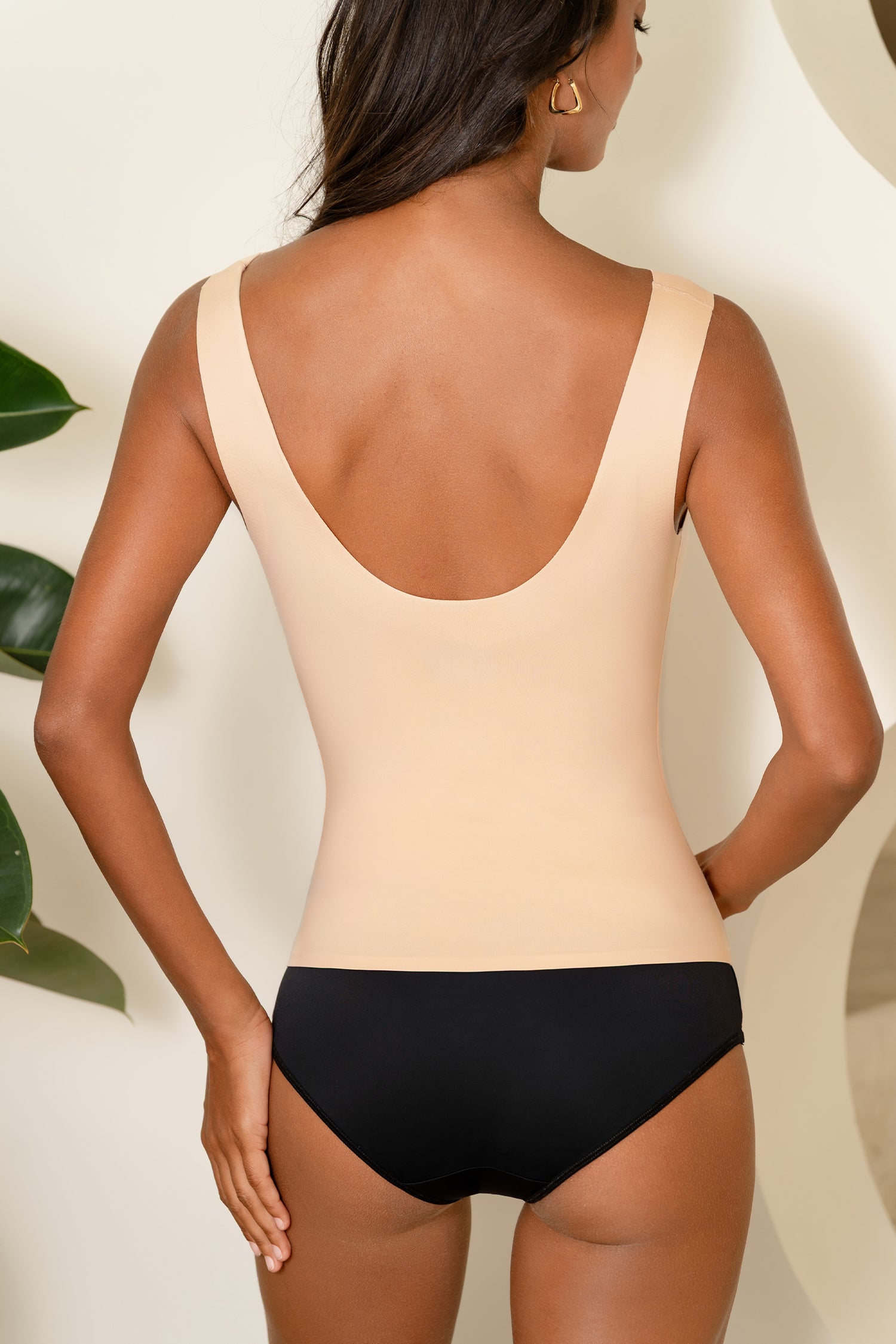 Beigefarbenes Breite Träger Shapewear-Top