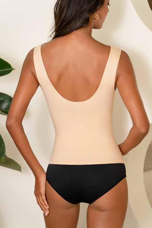 Beigefarbenes Breite Träger Shapewear-Top