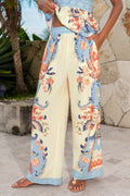 Boho Hose mit weitem Bein und elastischem Bund
