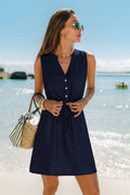 Blaues Mini-Strandkleid