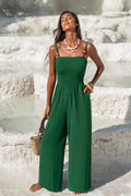 Grüner Jumpsuit mit floralem Muster