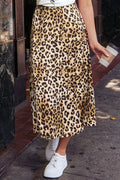 Animal-Print Elastischer Bund Midirock
