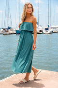 Türkis Maxi-Bandeau-Strandkleid