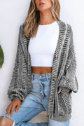 Zopfmuster V-Ausschnitt Strickjacke