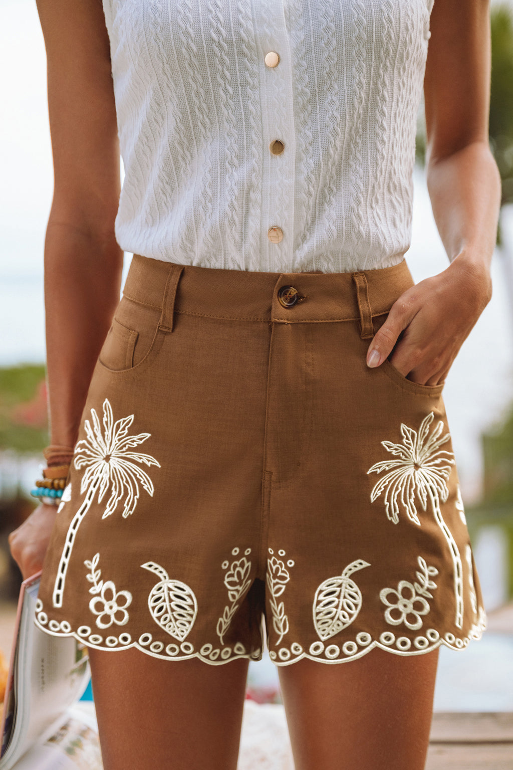 Braun Tropische Shorts